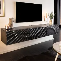 Riess TV-Board SCORPION 160cm schwarz massives Mangoholz hängendes Lowboard