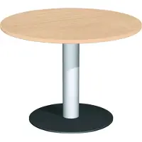 Geramöbel Konferenztisch Tellerfuß, Kreisform, feste Höhe, D-1000x720, Buche