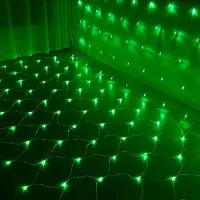ROSNEK 3X2M LED Lichternetz Lichtervorhang Innen Party Garten Lichterkette Weihnachtsbeleuchtung, Grün