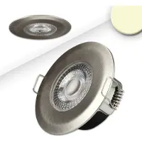 ISOLED LED Einbaustrahler PC68 IP44, brushed, 5W, 38°, warmweiß, 3 Stufen dimmbar