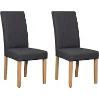 ByLiving Esszimmerstuhl 2er Set ELIAS / Webstoff dunkelgrau / Gestell Massivholz Rubberwood natur / B 47, H 99,5, T 60 cm
