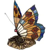 Licht-Erlebnisse Tischlampe Tiffany Stil Buntglas Schmetterling Dekoleuchte