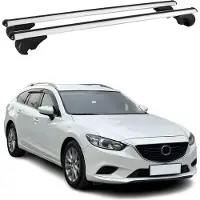 Omtec Dachträger Grundtäger für Mazda 6 Kombi 2012-2017 75kg Aluminium Silber 2 tlg