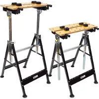 Baumarktplus 2er Set 100 kg Werkbank Klappbar höhenverstellbar Werktisch Spanntisch Arbeitstisch