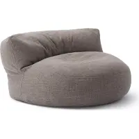DS Produkte Lumaland Interior Line Sitzsack-Lounge - Rundes Sitzsack-Sofa - 320l Füllung, 90 x 50 cm - Hellgrau Lounge Sitz Chillout Sessel mit Lehne