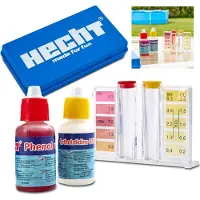 HECHT Poolwasser Testset | Ph-Test | ca. 50 Tests | Schütteltest | Chlor | Wassertester