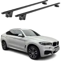 Aurilis Dachträger Grundtäger für BMW X6 F16 2014-2019 100kg Aluminium Schwarz 2 tlg ABE