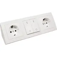 McPower Steckdosenblock Flair Aufbau weiß 2-fach Schutzkontakt + Schalter