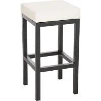 DELUKE Barhocker KIEL - Creme, Kunstleder, Stahl, 85cm Höhe | Barhocker ohne Lehne Barstuhl Tresenhocker Tresenstuhl Kneipenhocker Kneipenstuhl