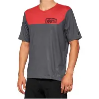 100% Airmatic Short Sleeve Jersey XL Charcoal/Racer Red - komfortables Trail-....