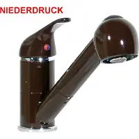 Wagner Küchenarmatur Spüle Wasserhahn Brause Mocca Niederdruck