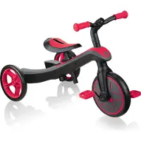 Globber EXPLORER TRIKE 2in1 – Dreirad und Laufrad für Kinder, 10/8,5 Zoll, TPR-Sattel höhenverstellbar, rot