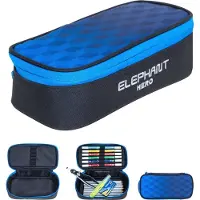 Elephant Mäppchen Box Large Hero Signature Federtasche Federmäppchen Pennal pencil case Jungen Mädchen Schüler 12866 Dark Blue Cube (Blau Schwarz)