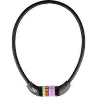 Vinz Baker Zahlenschloss 65 cm | Kinder Fahrradschloss 12 mm dick | Kabelschloss für Kinderfahrräder | Kombinationsschloss für Jungen und Mädchen | Schwarz