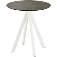 Essentials Infinity Terrassentisch Weiß gestell + Midnight Marble HPL Ø70 cm