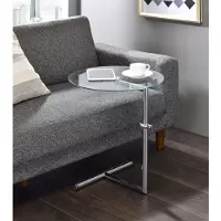 Idimex Couchtisch Glas Beistelltisch Wohnzimmertisch höhenverstellbar in Klarglas/chrom