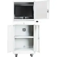 Proregal Industrie-PC-Schrank BEAR auf Rollen | HxBxT 170x68x60cm | Weiß