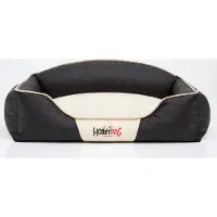 HOBBYDOG Hundekissen Hundebett Hundekorb Hundesofa für Haustier Hunde Waschbar - Elite - 84 x 65 x 28 cm [Größe: XL] - Beige mit Schwarz