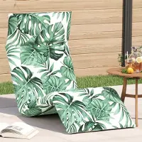 Prolenta Maison Exclusive - Sonnenliege Klappbar Blattmuster 175x54x8,5 cm Oxford-Gewebe