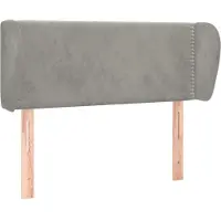 Syfax Kopfteil mit Ohren Hellgrau 93x23x78/88 cm Samt
