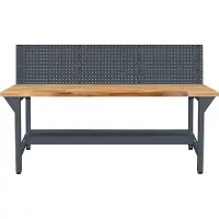 Proregal Werkbank Giant Rhino Plus mit Lochplatte | HxBxT 131x200x70cm | Traglast 500kg | Anthrazitgrau
