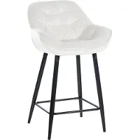 CLP Barhocker Gibson Samt, Sitzhöhe 76 cm cremeweiß