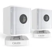 Calex Smart Security Innenkamera, 2K, Spotlight & Bewegungsmelder, Weiß, 2er Pack