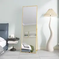CDGlobal Standspiegel 162x53 cm, Schwarzer Rahmen, Großer Wandspiegel oder Stehspiegel Ganzkörperspiegel für Schlafzimmer, Wohnzimmer, Flur, Explosionssicher Ankleidespiegel