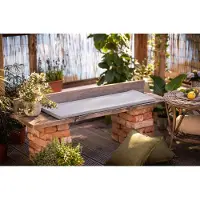 Frank Flechtwaren Bankauflage Modern grau 110x35x3cm – Outdoor, waschbar