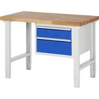 RAU Werkbank höhenverstellbar 7123A1, B1250xT700xH790-1140mm, 2x Schublade-TA