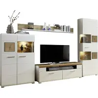 Innostyle Fun Plus Wohnwand Holzwerkstoff/Eiche Altholz Weiß/Braun