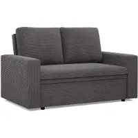 Mebligo Sofa mit Schlaffunktion NEO, Wohnzimmer Sofa 2-Sitzer 148x87cm, Cord Dunkelgrau