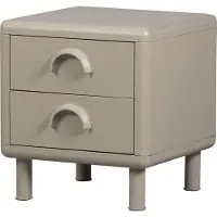 Woood rune kommode/nachttisch 2 schubladen metall sand