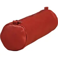 Clairefontaine 8x Age Bag, rundes Schlampermäppchen Leder, 21xØ6 cm Rot 77029C
