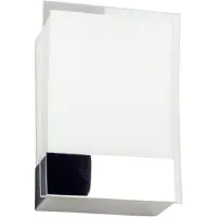 LINDBY Malthe Wandleuchte Chrome/Satin White - , MALTHE, dimmbar, Metallisch, für Flurbereich, Metall, Modern