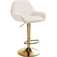 CLP Barhocker Braga Gold Samt creme