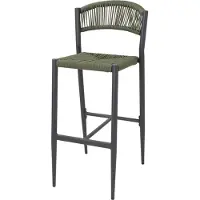 Bolero Eden PE Twist Rattan Outdoor Barhocker Grün (2 Stück)