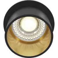 Maytoni Reif Spot Einbauleuchte DL050-01GB - Strahler mit Basic Design 1xGU10, Schwarz mit Gold, aus Aluminum, 50 W, IP20 exkl. Leuchtmittel