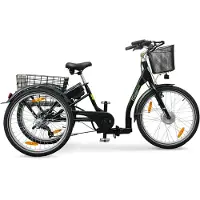 Sachsenrad T3A Trio II Lastenrad mit Alarmanlage, Elektro Dreirad Klapprad, 2026 Edition, mit 7-Gang-Kettenschaltung, tiefer Einstieg, faltbar E-Bike