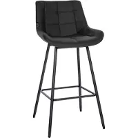 DELUKE Barhocker VISEN - Kunstleder Schwarz 49x56x104 cm | Barstuhl Mit Lehne Tresenhocker Tresenstuhl Kneipenhocker Kneipenstuhl