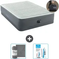 Intex Luftbett - 2 Personen - 152 x 203 x 46 cm - Grau - Inklusive Pumpe - Spannbettuch en Reperaturset