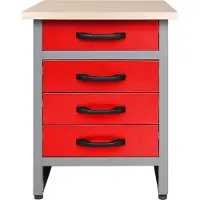 Ondis24 Werkbank "Bernd" Set, höhenverstellbar, 4 Schubladen, ca. 60x60x85 cm