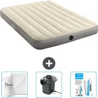 Intex Airbed - Doppelbett - 137 x 191 x 25 cm - Beige - Im Lieferumfang enthalten Spannbettuch - Pumpe en Reperaturset