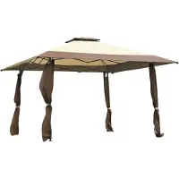 Goplus 4×4m Faltpavillon, Pop Up Pavillon mit Doppeldach, UV-Schutz 50+ & 3 Verstellbaren Höhen, Wasserdichter Gartenpavillon &Tragetasche mit Rollen