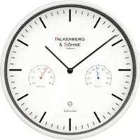 Miraval Funkwanduhr Lautlos ohne Ticken japanisches Quarzuhrwerk 25 cm DCF77 Funkuhr hochwertiges Zifferblatt Weiß Thermometer Hygrometer Luftfeuchtigkeit Temperaturanzeige