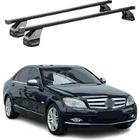 Omac Menabo Dachträger für Mercedes C Klasse W204 Limo 2007-2014 75kg Stahl Schwarz