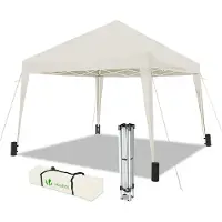 VOUNOT Pavillon 3x3m mit 4 Sandsäcken, Pop Up Faltpavillon, Faltbar Gartenzelt Partyzelt, Weiß