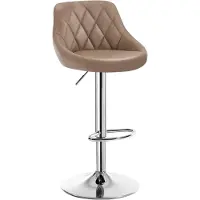 Woltu 1er Set Barhocker Barstuhl leichte reinige Kunstleder, Gute gepolsterte Sitzfläche, Höhenverstellbar 360° Drehbar, Farbwahl, Khaki