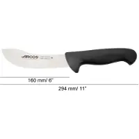 Arcos Enthäutungsmesser Farbe - Prof 295325 Edelstahl Nitrum und mango ergonomische schwarze Polypropylenklinge und 16 cm Klinge, Vitrine