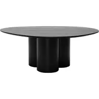 Miliboo - Design-Couchtisch aus schwarzem Holz B100 cm HOLLEN